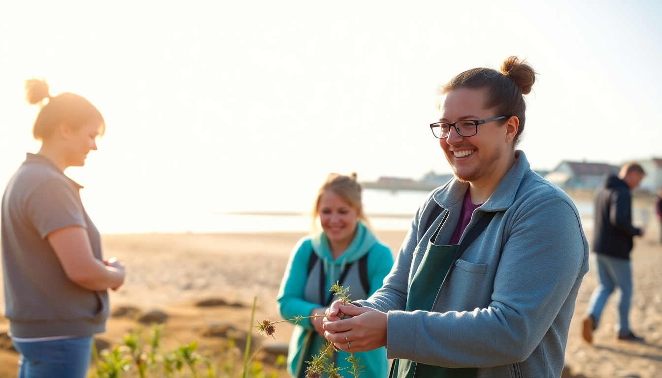 Who are the Portsmouth volunteers helping to restore the Southsea seafront for wildlife and the community?